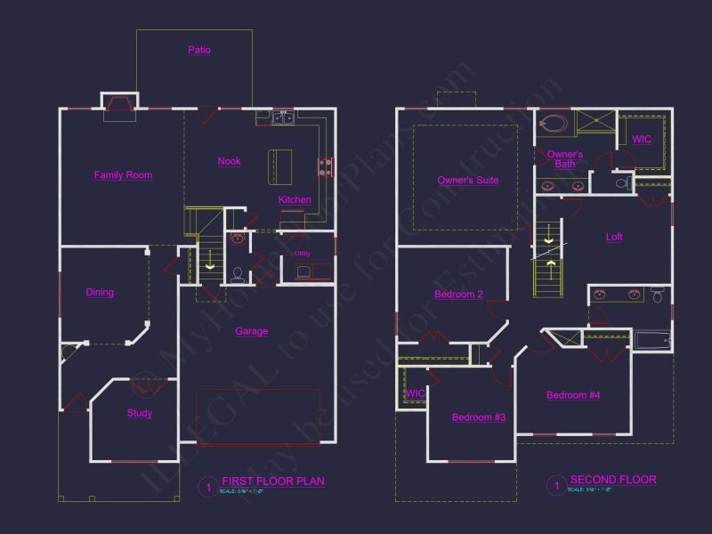Craftsman house Plan with 3 Floors and Detailed CAD Designs