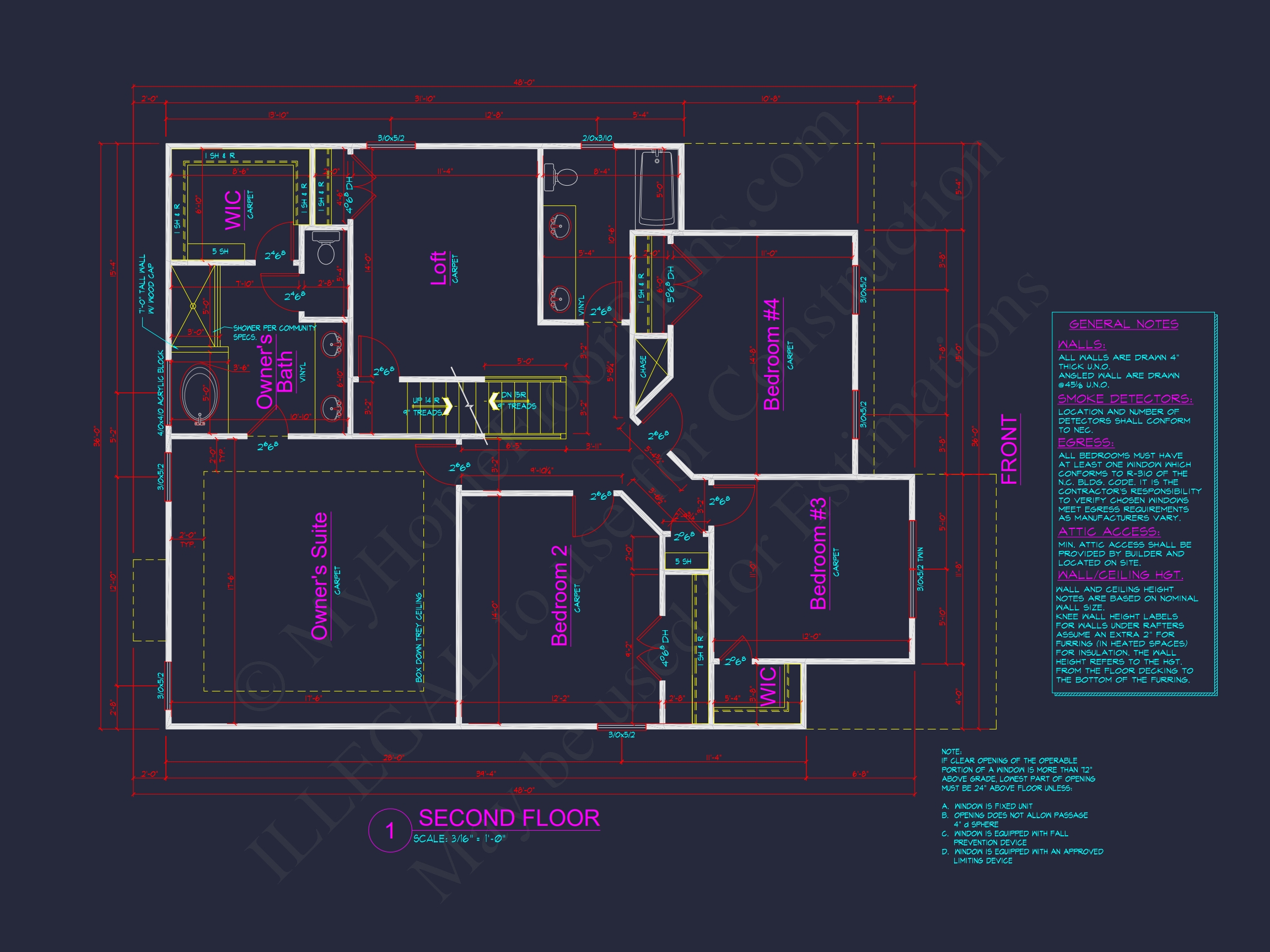 Craftsman Home Plan with 3 Floors and Detailed CAD Designs