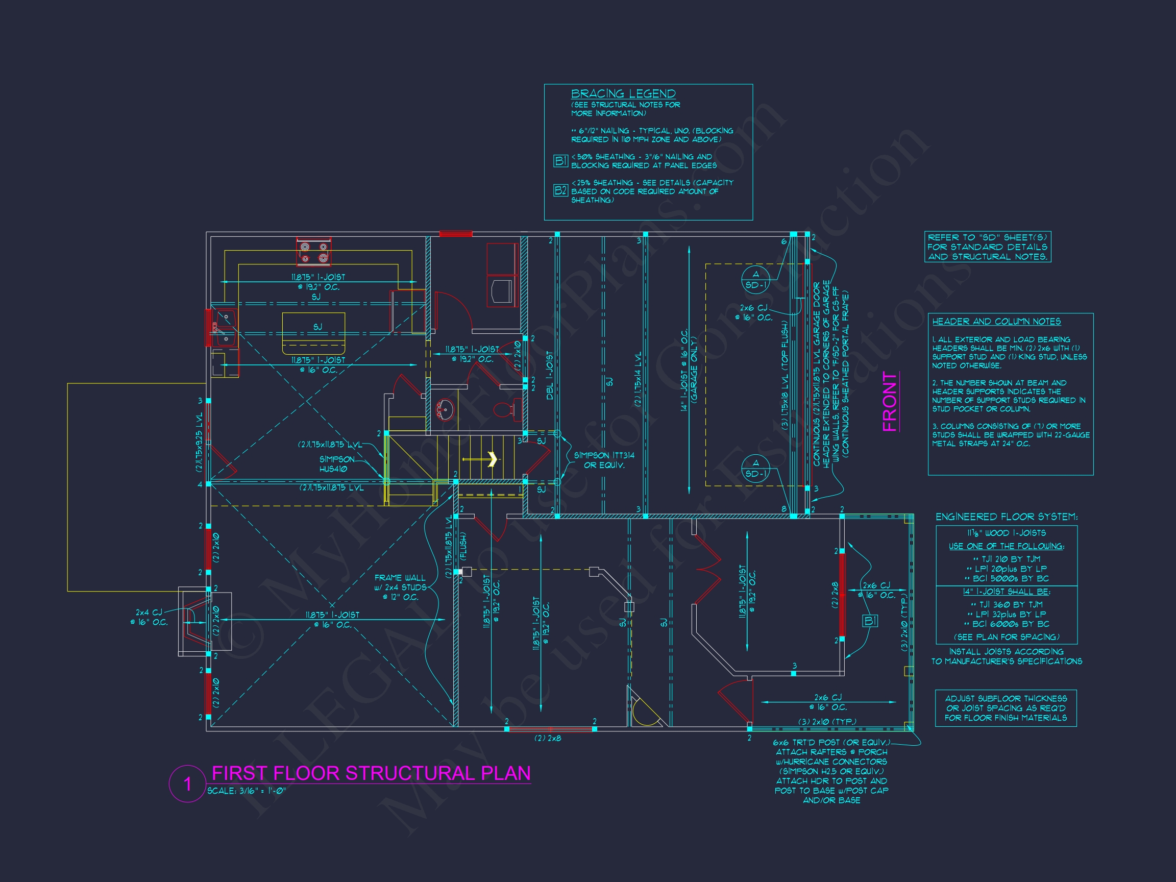 Craftsman Home Plan with 3 Floors and Detailed CAD Designs