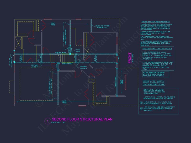 Craftsman house Plan with 3 Floors and Detailed CAD Designs