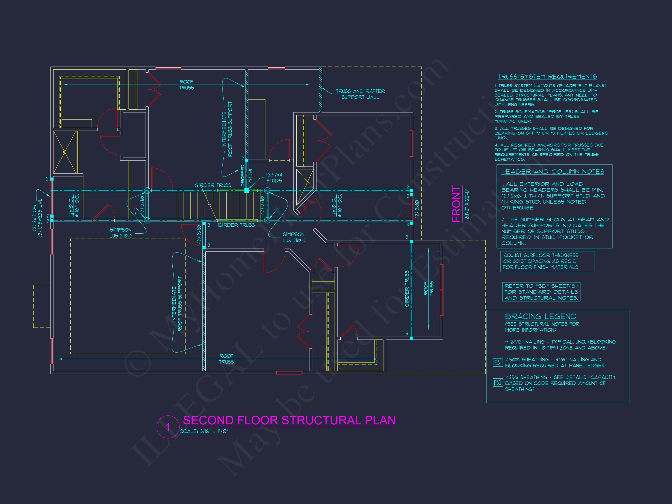 Craftsman Home Plan with 3 Floors and Detailed CAD Designs