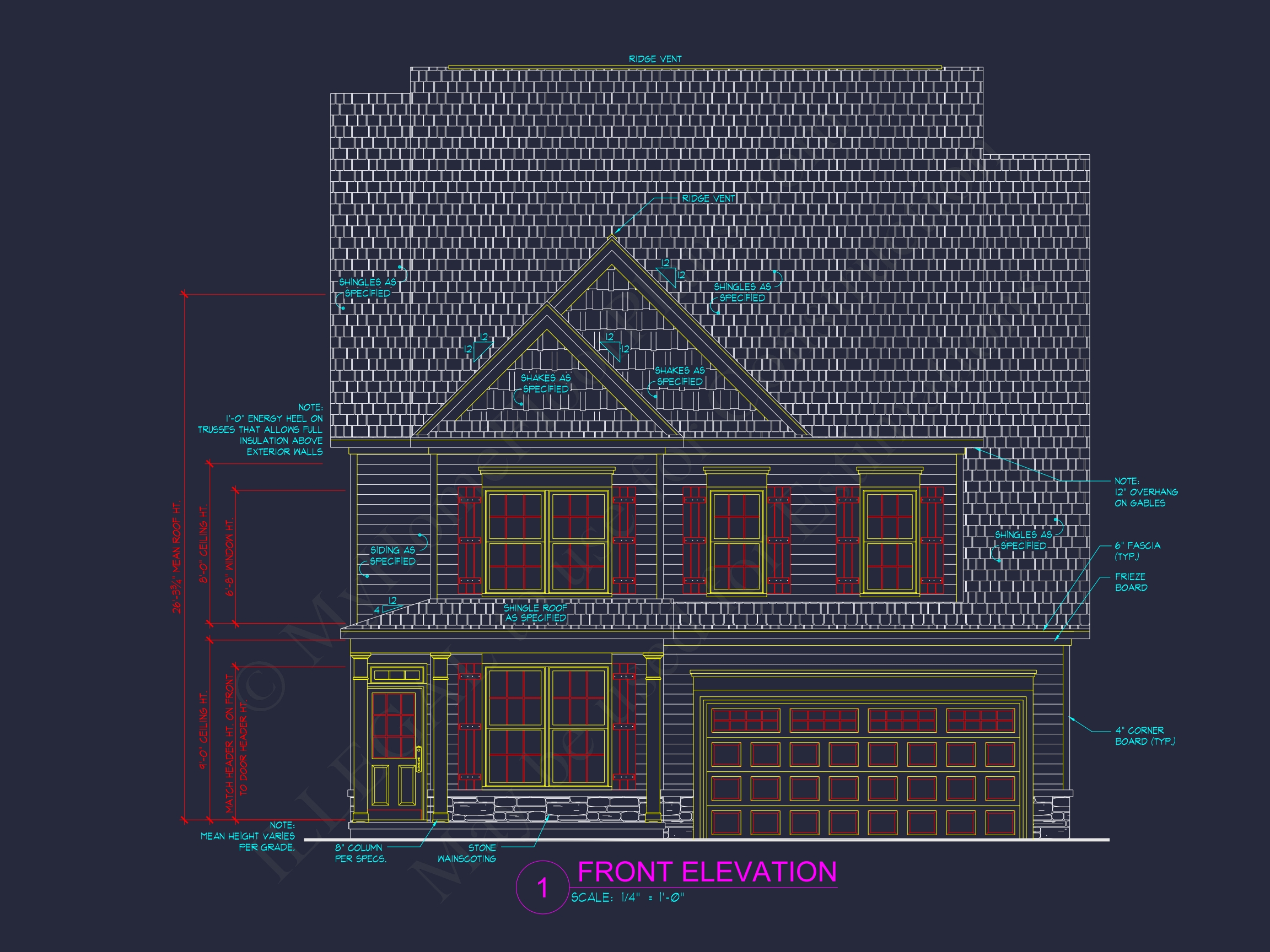 Craftsman Home Plan with 3 Floors and Detailed CAD Designs