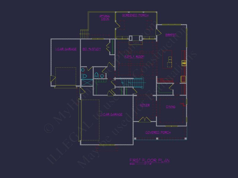 Craftsman house Plan with 3 Floors, 5 Beds, and CAD Designs