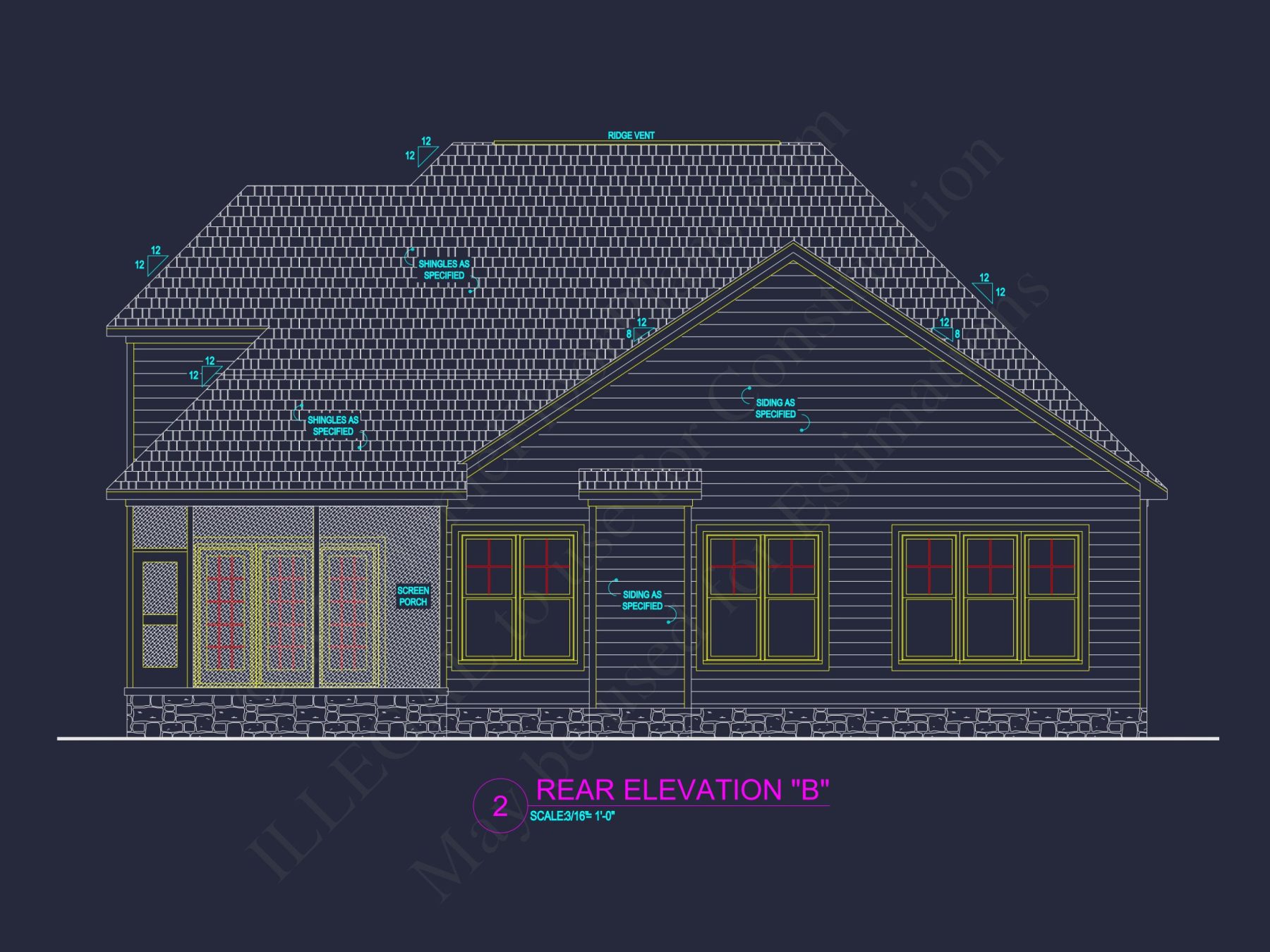 Craftsman house Plan with 4 Bedrooms and CAD Architecture Designs