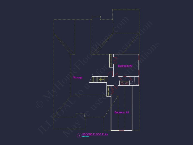 Craftsman house Plan with 4 Bedrooms and CAD Architecture Designs