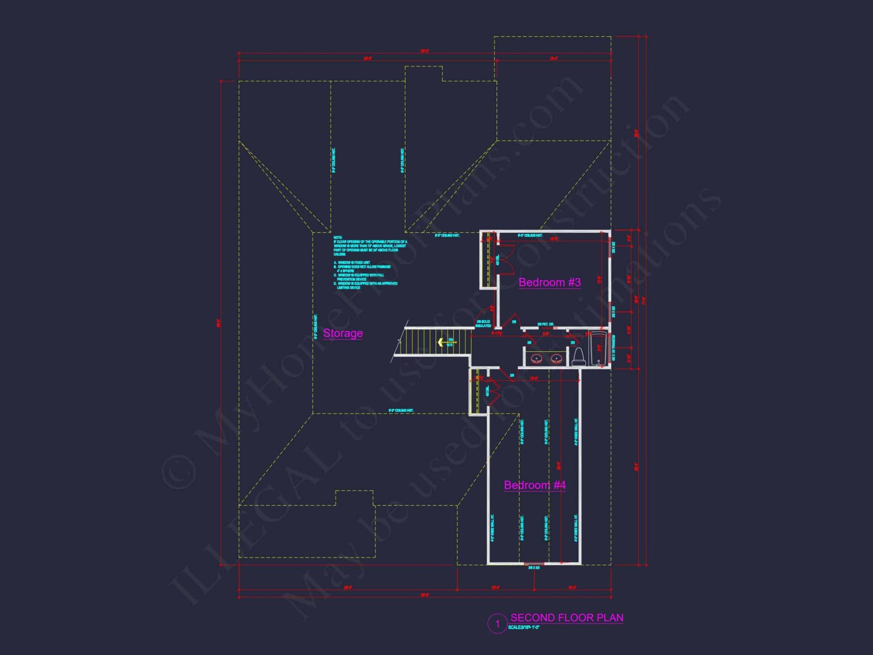 Craftsman house Plan with 4 Bedrooms and CAD Architecture Designs
