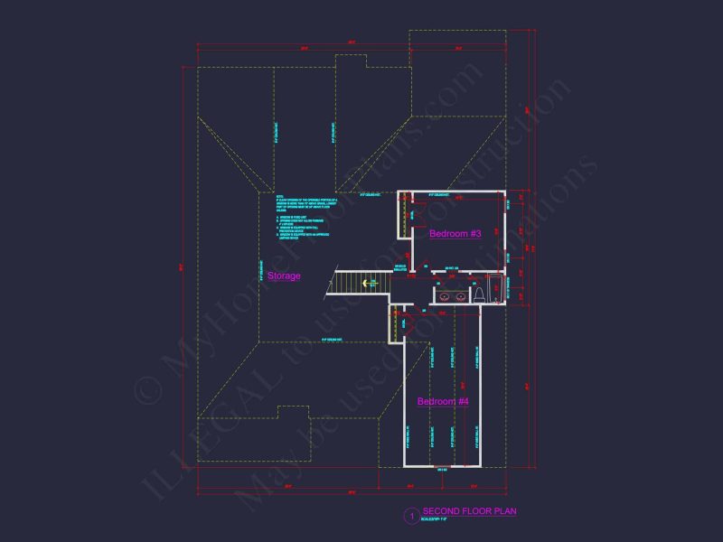 Craftsman house Plan with 4 Bedrooms and CAD Architecture Designs