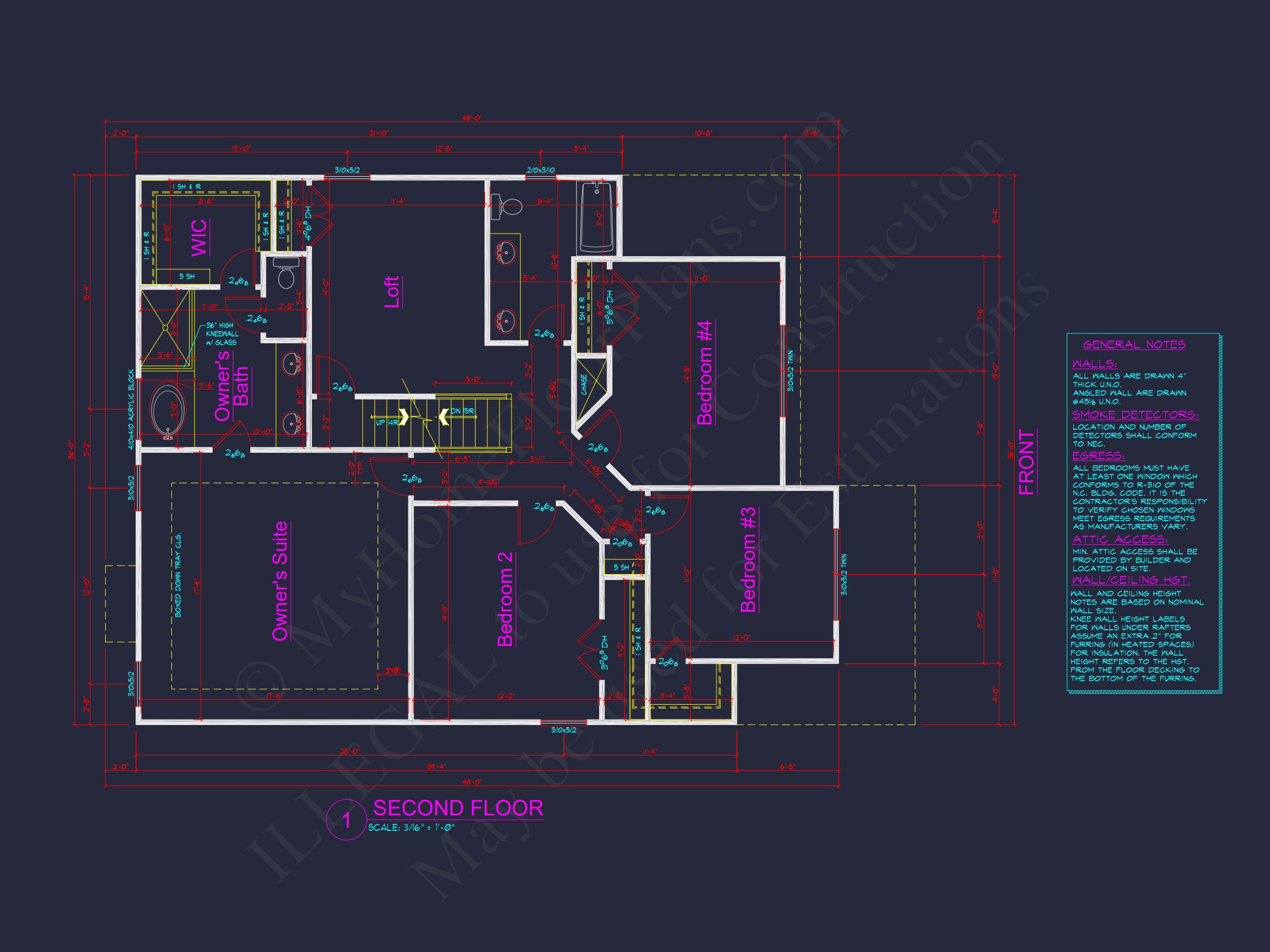 Craftsman house Plan with 4 Bedrooms and Detailed Blueprints