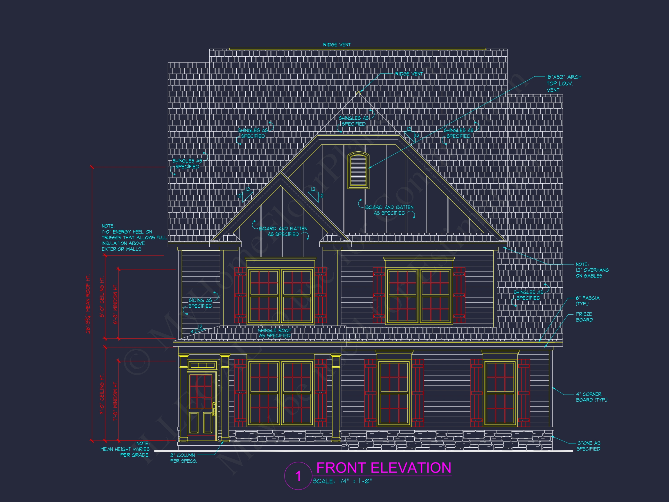 Craftsman Home Plan with 4 Bedrooms and Detailed Blueprints