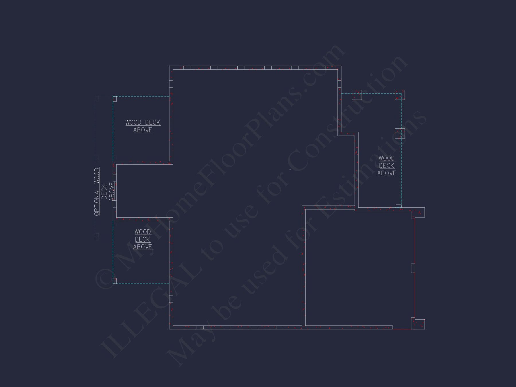 Craftsman house Plan with 4 Bedrooms and Vaulted Ceilings - CAD Design