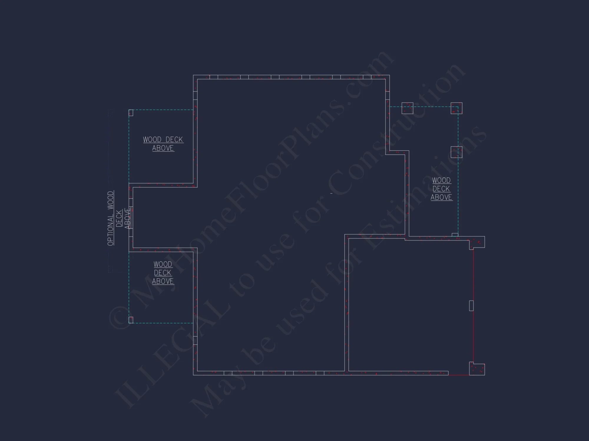 Craftsman house Plan with 4 Bedrooms and Vaulted Ceilings - CAD Design
