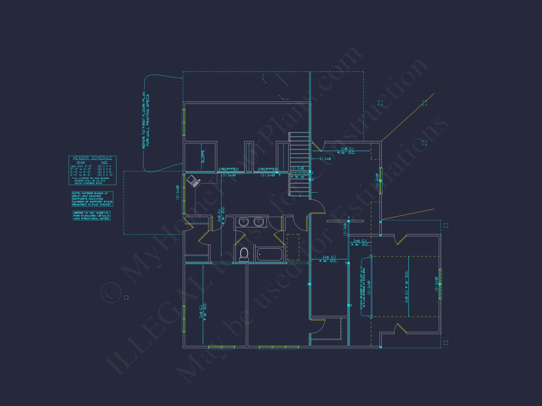 Craftsman house Plan with 4 Bedrooms and Vaulted Ceilings - CAD Design