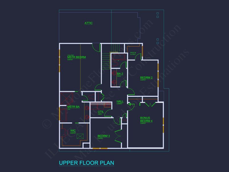 Craftsman house Plan with 4 Bedrooms and Vaulted Designs