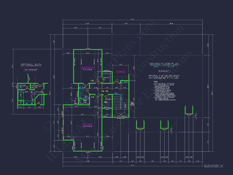 Craftsman house Plan with 4 Bedrooms, 2 Floors & 3 Elevations