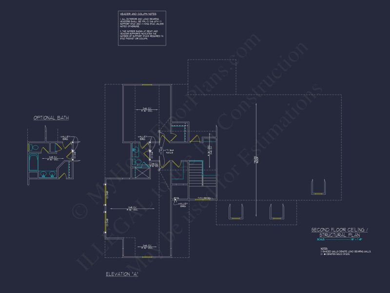 Craftsman house Plan with 4 Bedrooms, 2 Floors & 3 Elevations