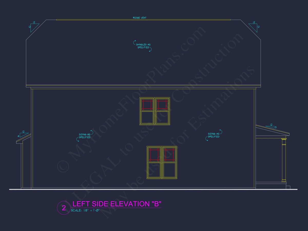 Craftsman house Plan with 4 Bedrooms, 3 Baths, and CAD Designs