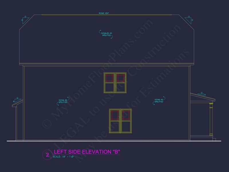 Craftsman house Plan with 4 Bedrooms, 3 Baths, and CAD Designs