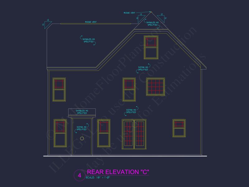 Craftsman house Plan with 4 Bedrooms, 3 Baths, and CAD Designs
