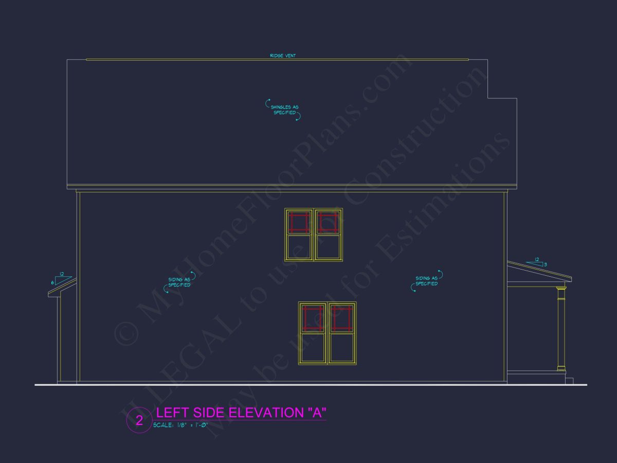 Craftsman house Plan with 4 Bedrooms, 3 Baths, and CAD Designs