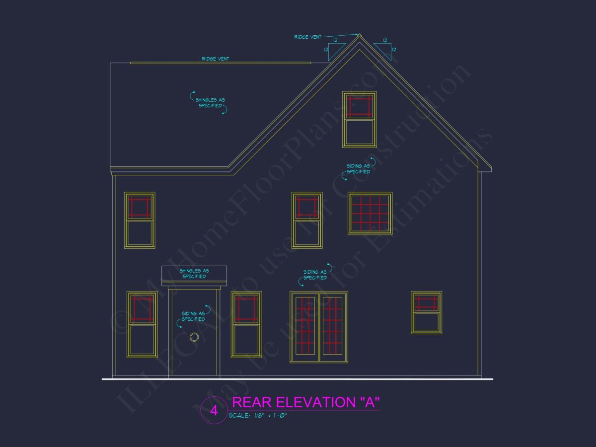 Craftsman house Plan with 4 Bedrooms, 3 Baths, and CAD Designs