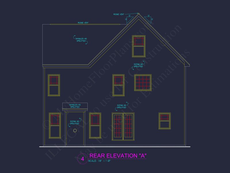 Craftsman house Plan with 4 Bedrooms, 3 Baths, and CAD Designs