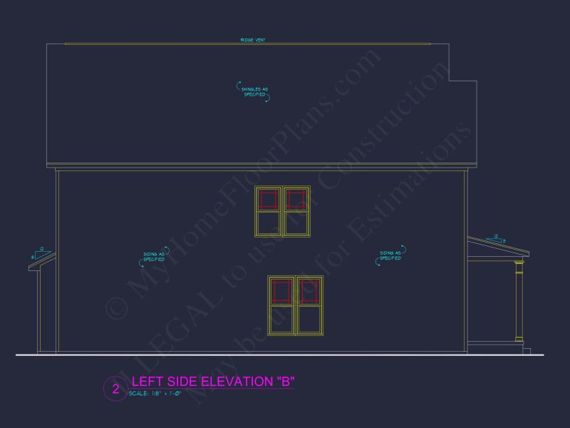 Craftsman house Plan with 4 Bedrooms, 3 Baths, and CAD Designs