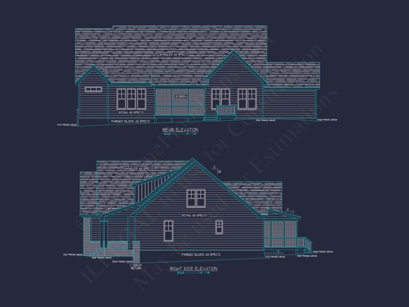 Craftsman house Plan with 4 Bedrooms, Spacious CAD Designs