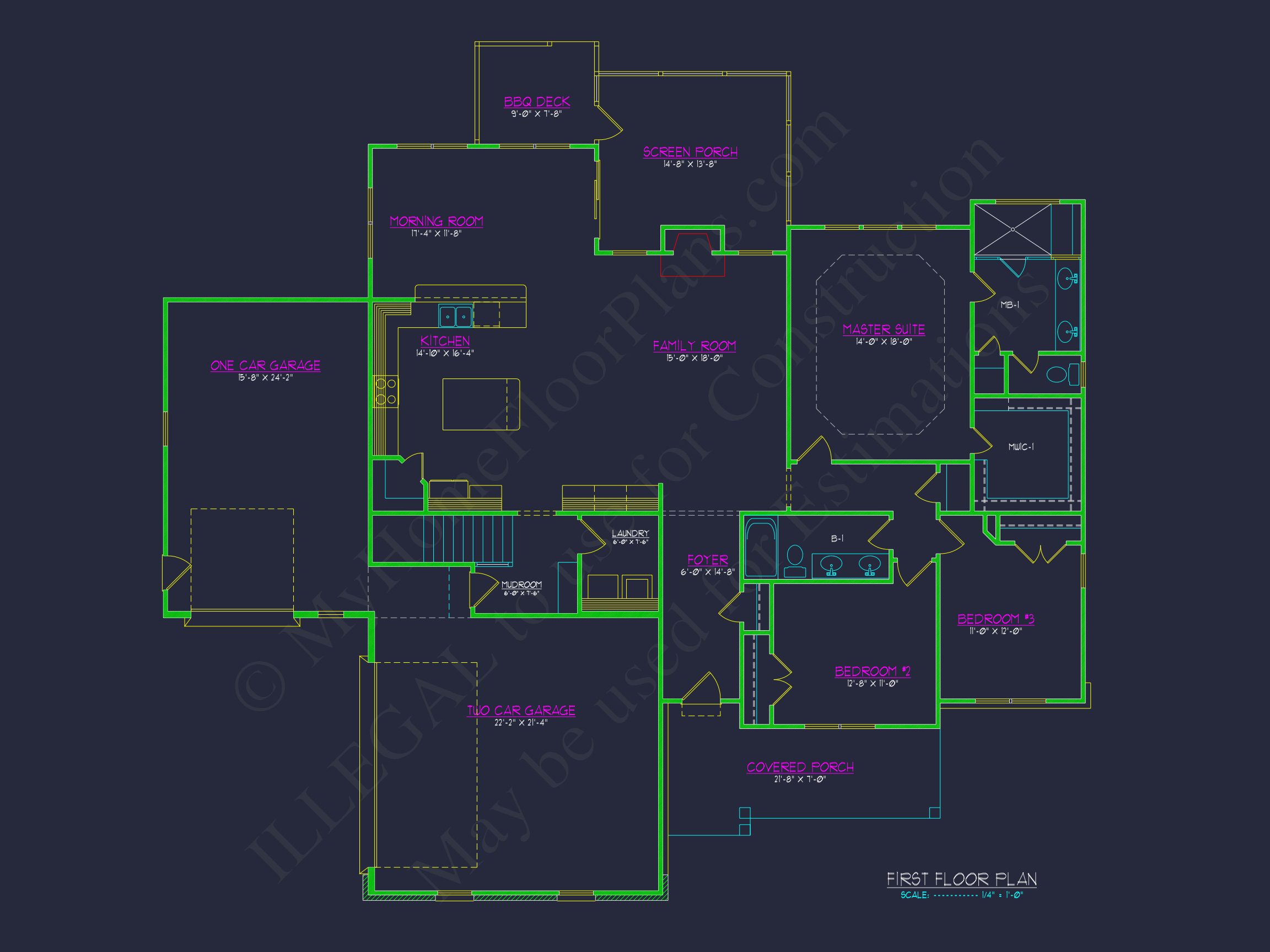Craftsman house Plan with 4 Bedrooms,Spacious CAD Designs