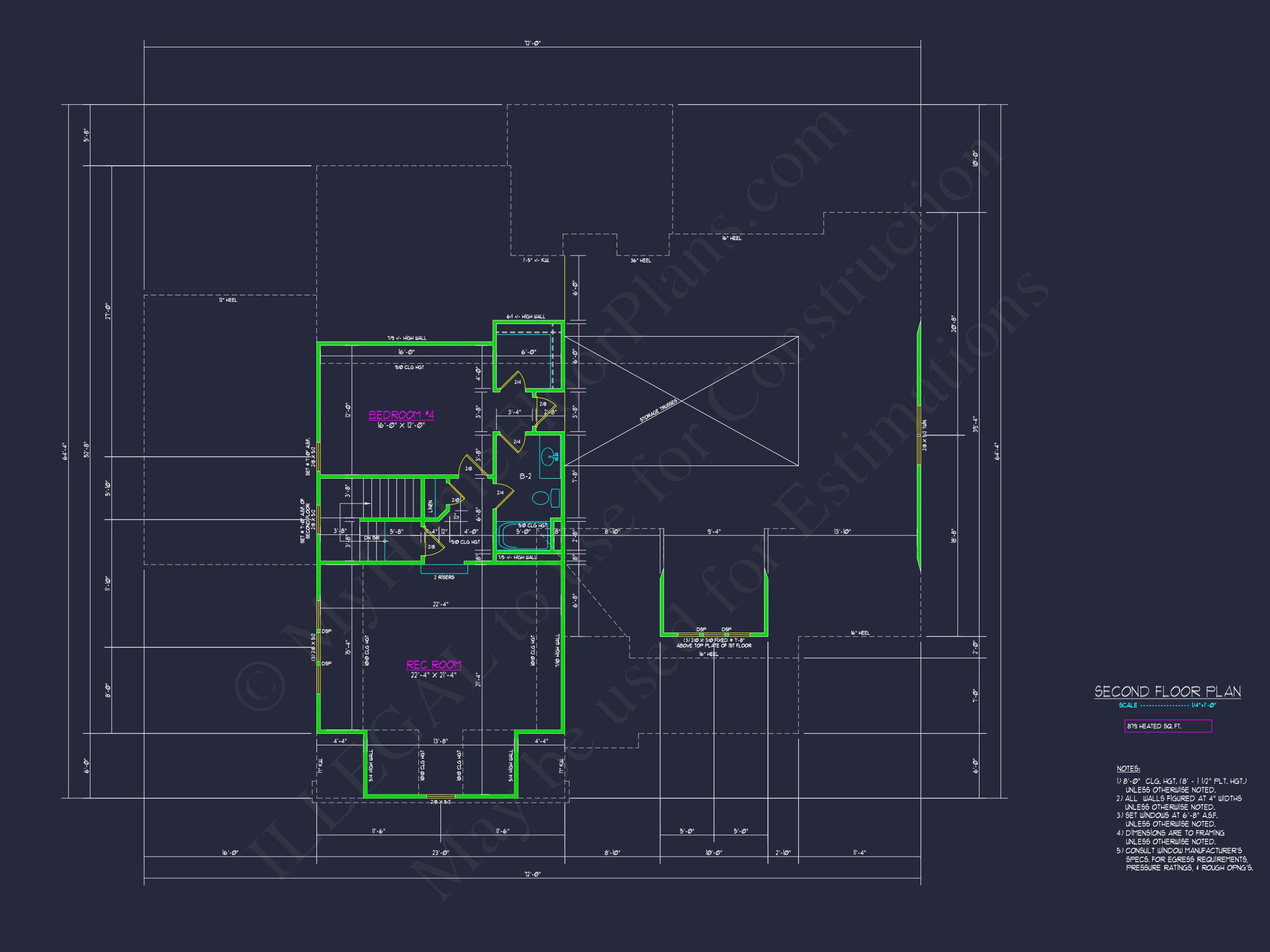 Craftsman house Plan with 4 Bedrooms,Spacious CAD Designs