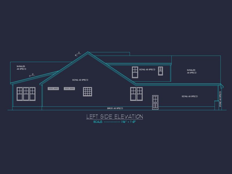 Craftsman house Plan with 4 Beds, 3 Baths, CAD Design & More