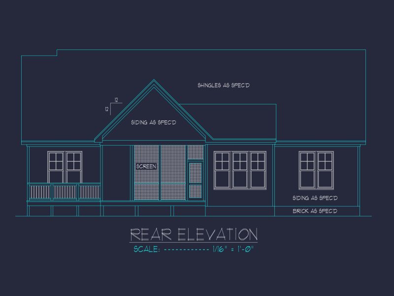 Craftsman house Plan with 4 Beds, 3 Baths, CAD Design & More