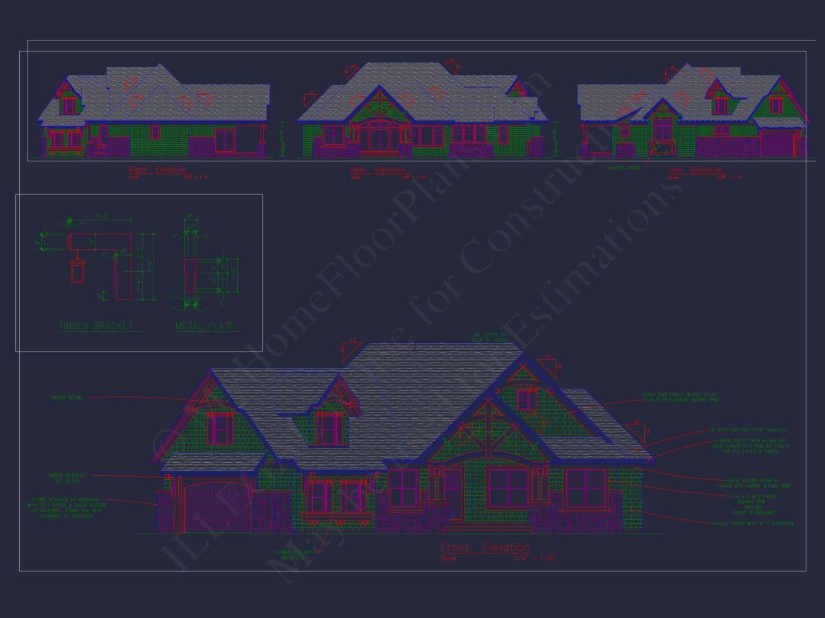 Craftsman house Plan with Bonus Room and 1.5 Story Design