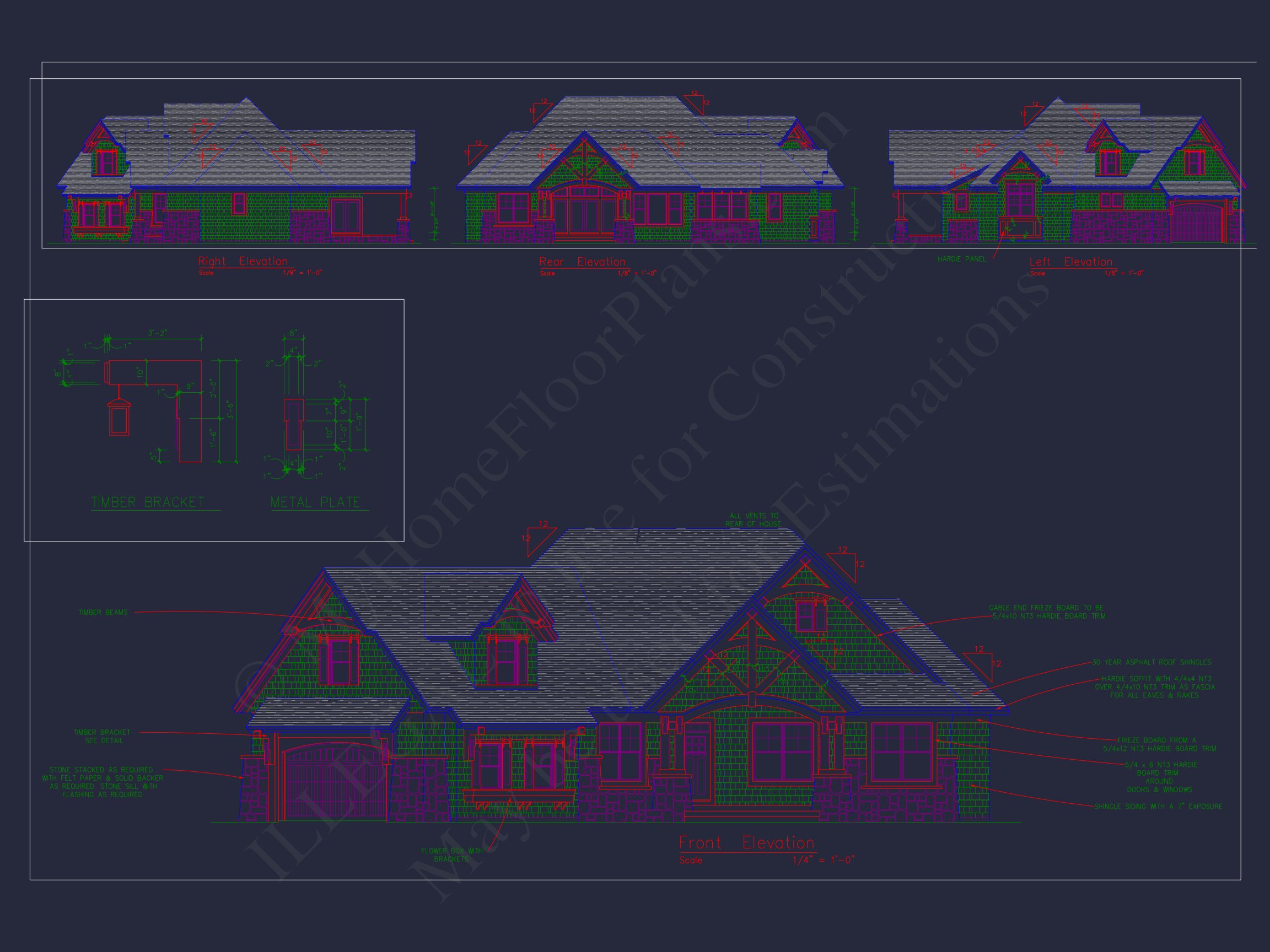 Craftsman house Plan with Bonus Room and 1.5 Story Design