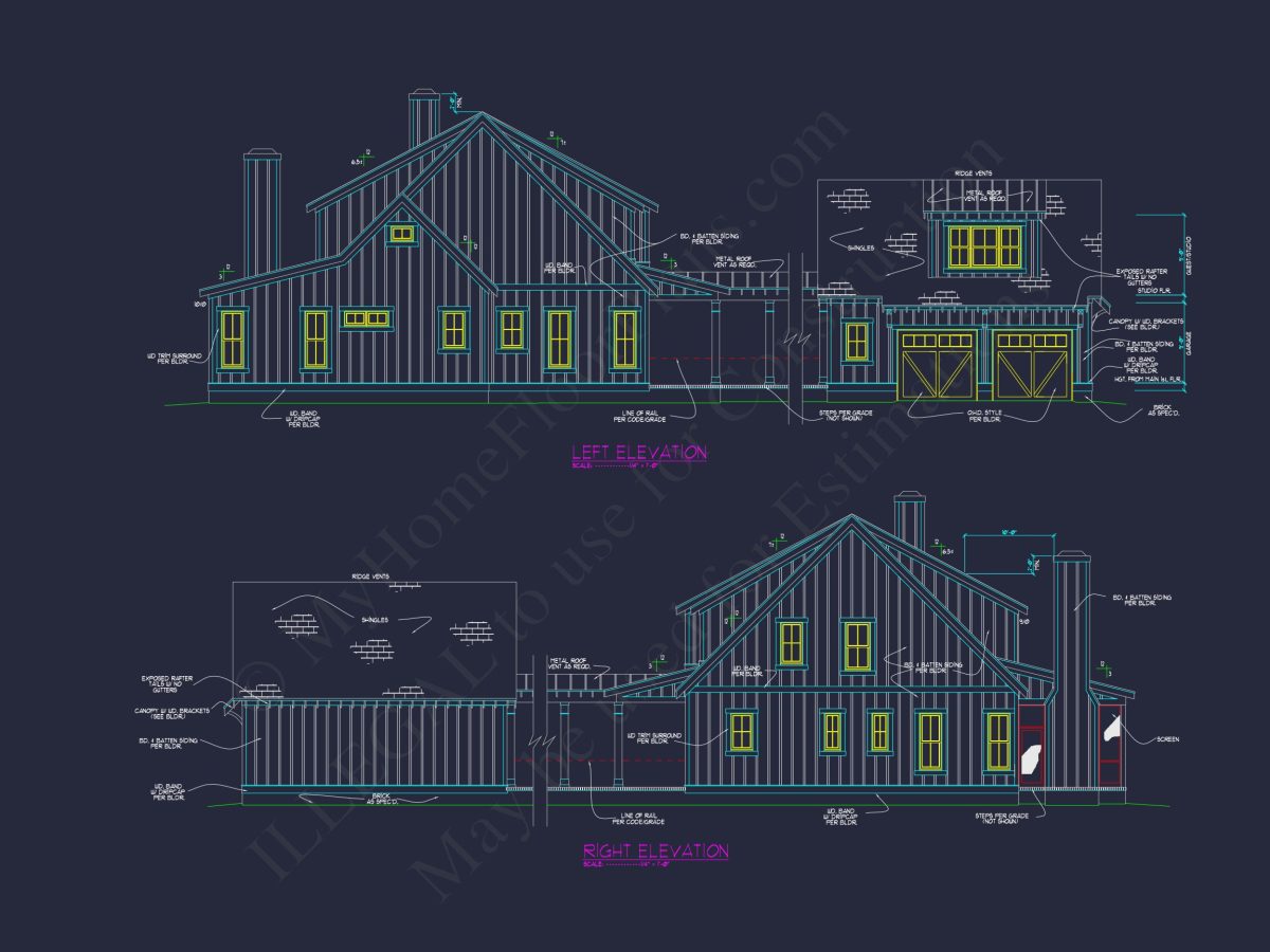 Craftsman house Plan with CAD Architectural Designs