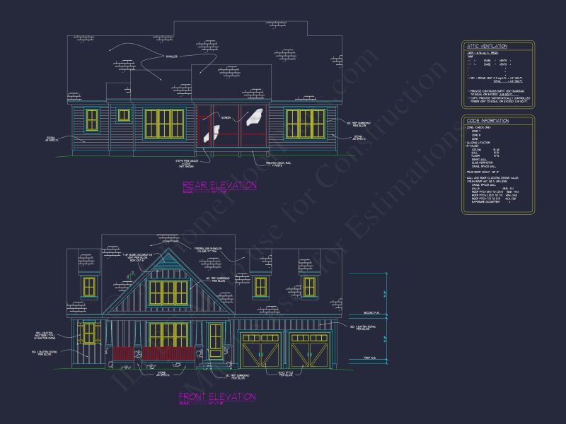 Craftsman house Plan with CAD Blueprint and Floor Designs