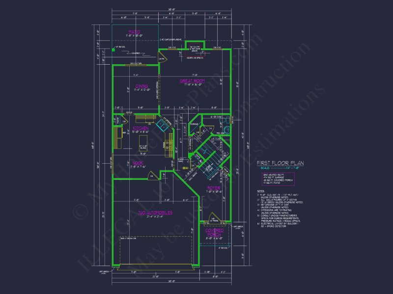Craftsman house Plan with CAD Blueprint and Floor Designs