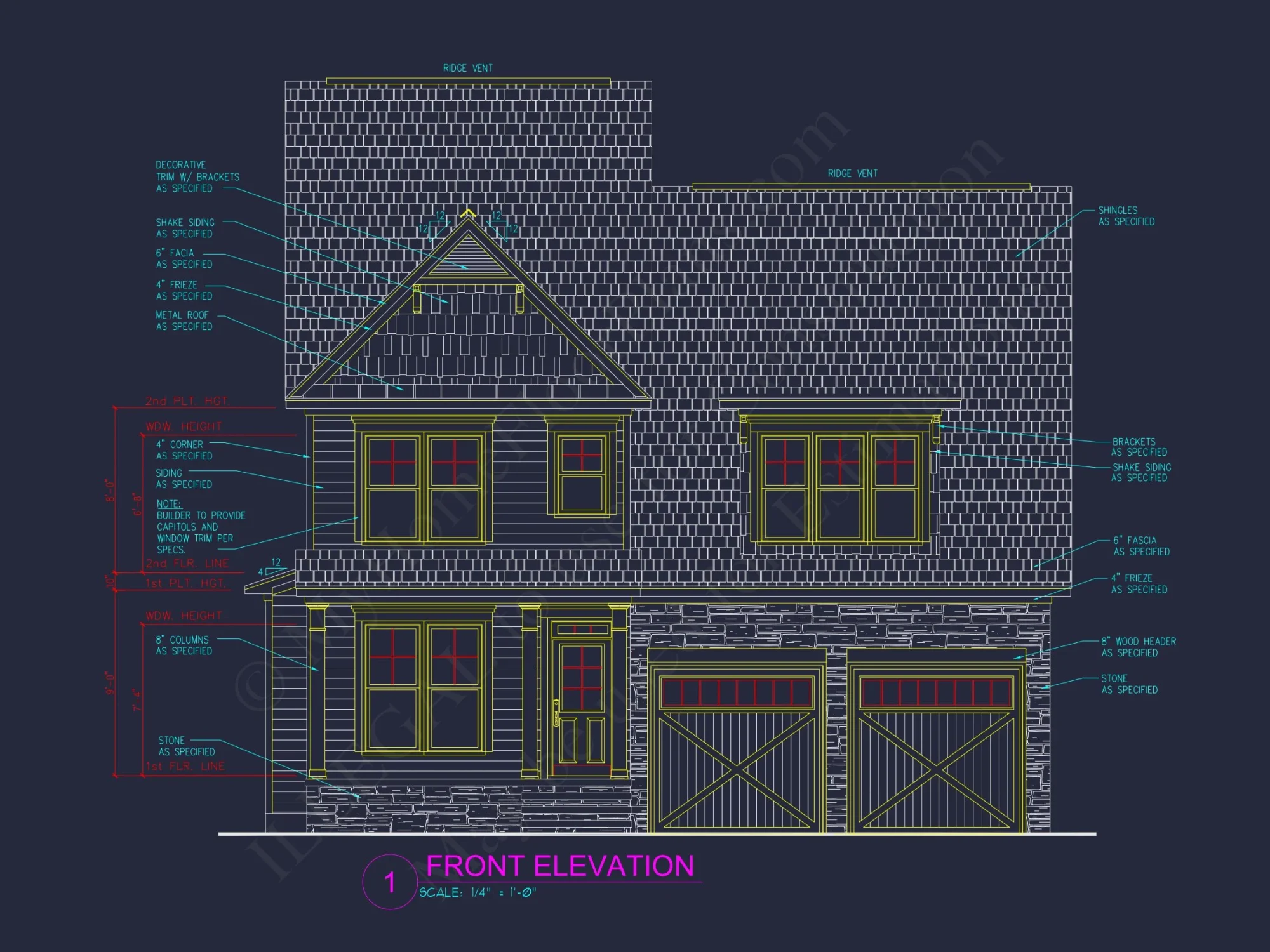 Craftsman house Plan with CAD Blueprint and Open Floor Plan
