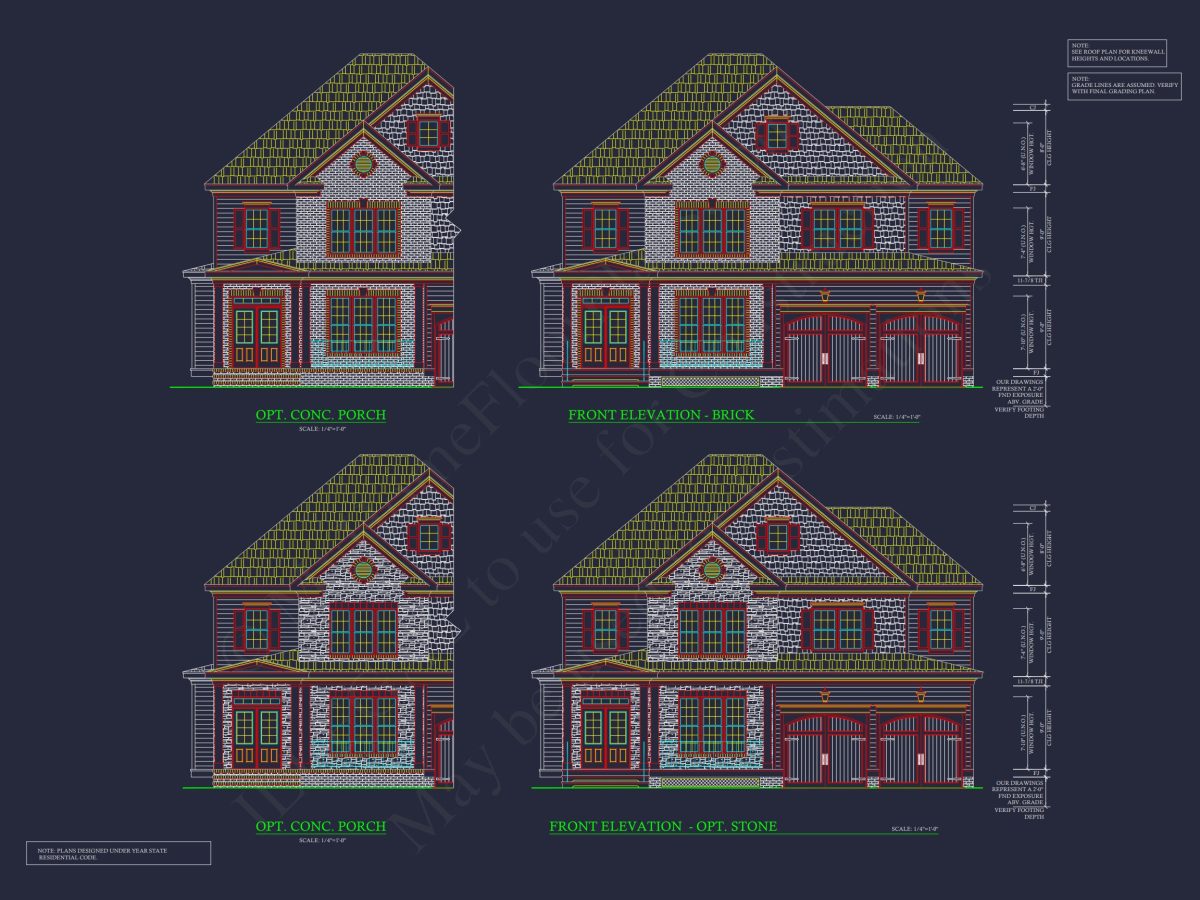 Craftsman house Plan with Detailed Blueprint and CAD Designs