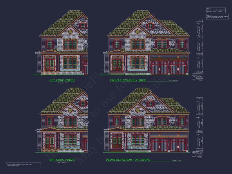 Craftsman house Plan with Detailed Blueprint and CAD Designs
