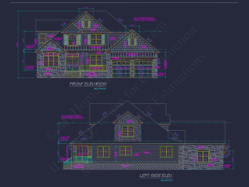 Craftsman house Plan with Detailed CAD Blueprint and Open Design
