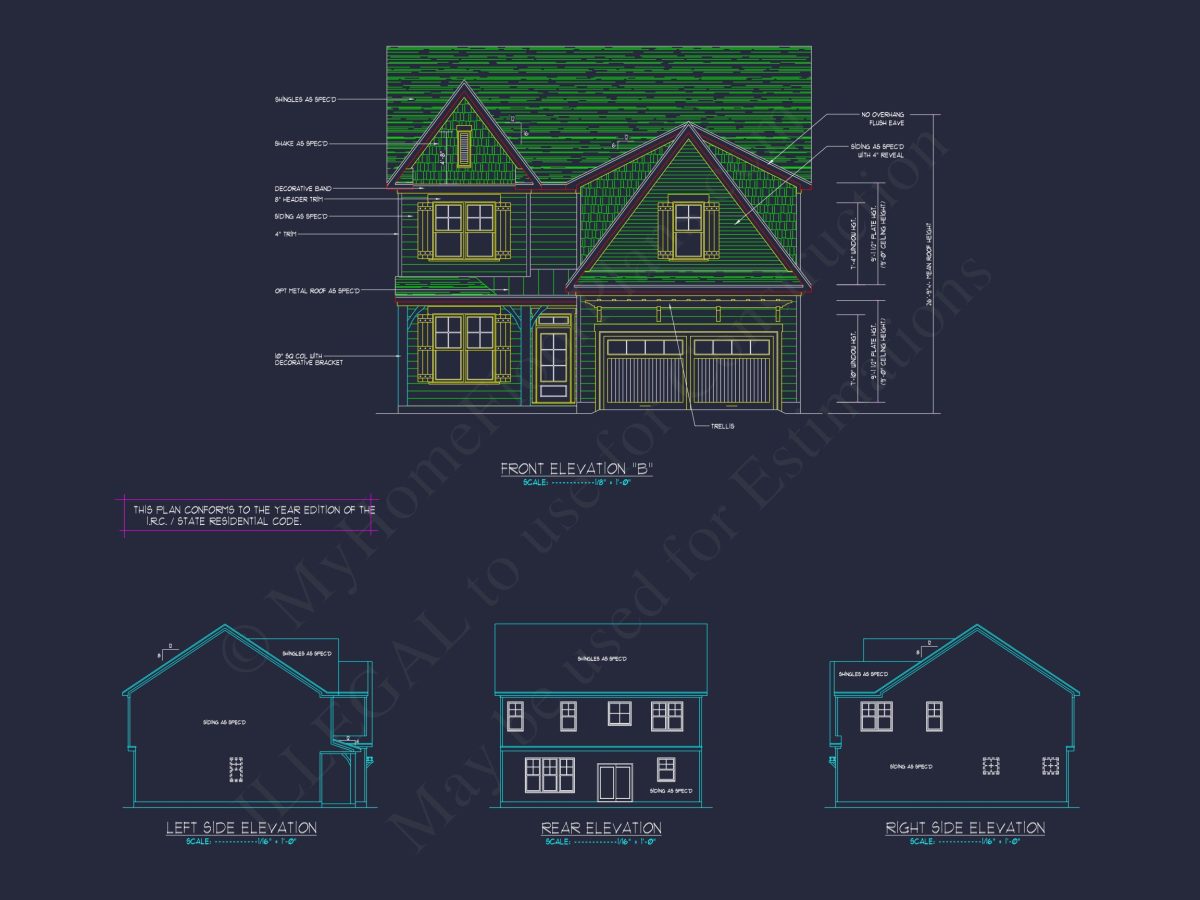 Craftsman house Plan with Detailed CAD Designs & Floor Plans