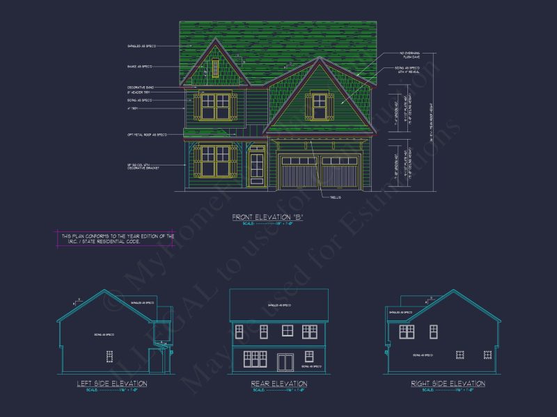 Craftsman house Plan with Detailed CAD Designs & Floor Plans
