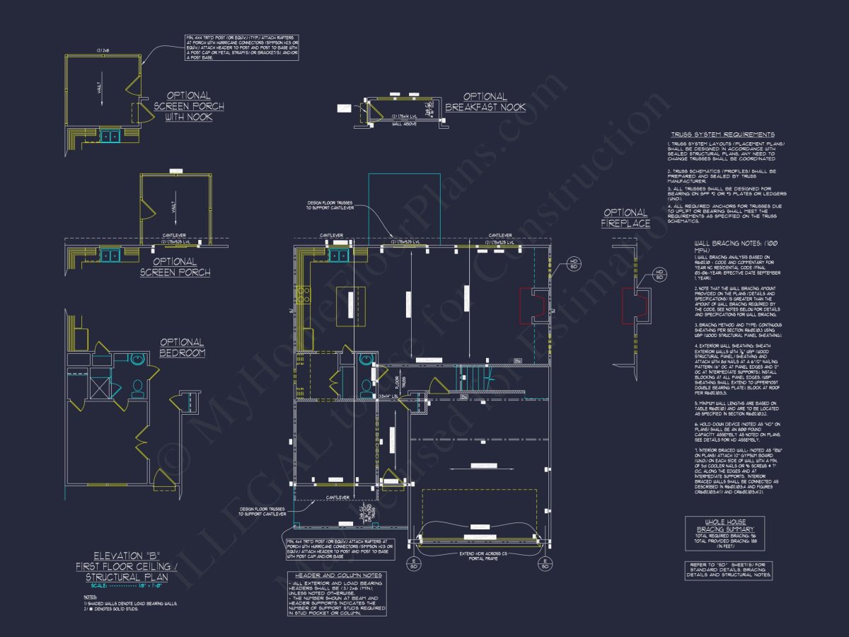 Craftsman house Plan with Detailed CAD Designs & Floor Plans