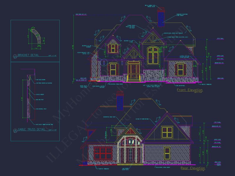 Craftsman house Plan with Detailed CAD Designs and Layouts