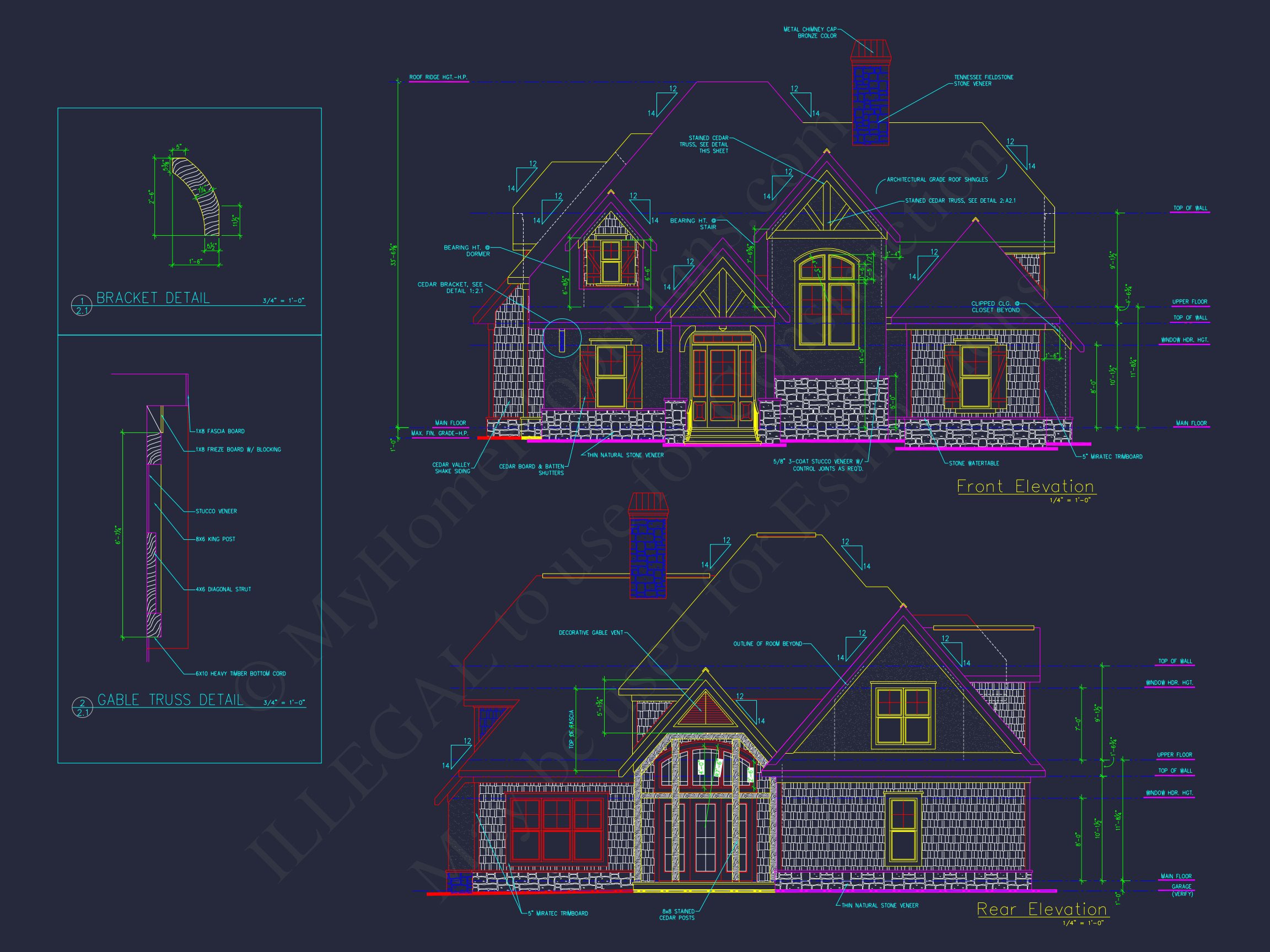 Craftsman house Plan with Detailed CAD Designs and Layouts