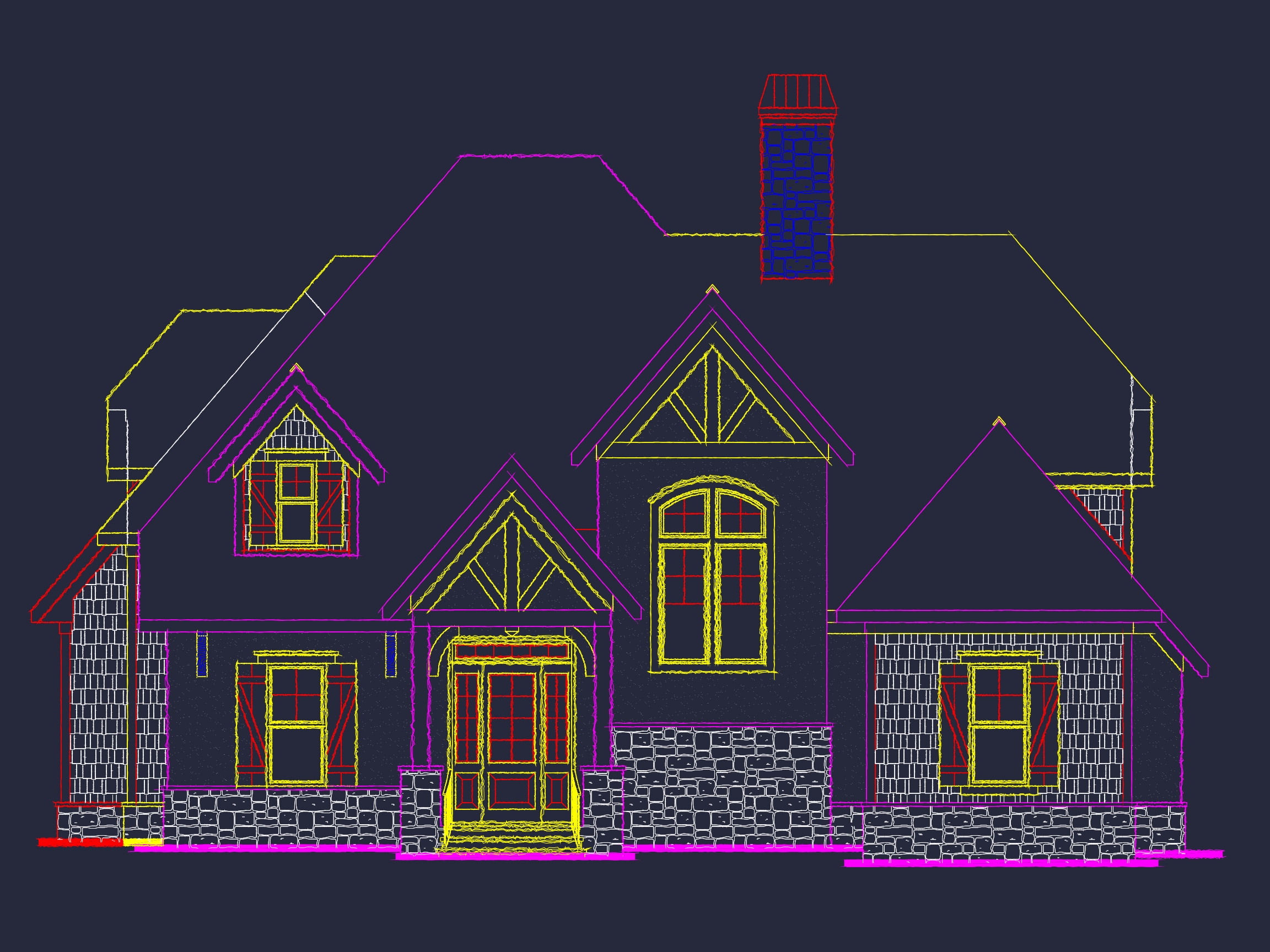 Craftsman Home Plan with Detailed CAD Designs and Layouts