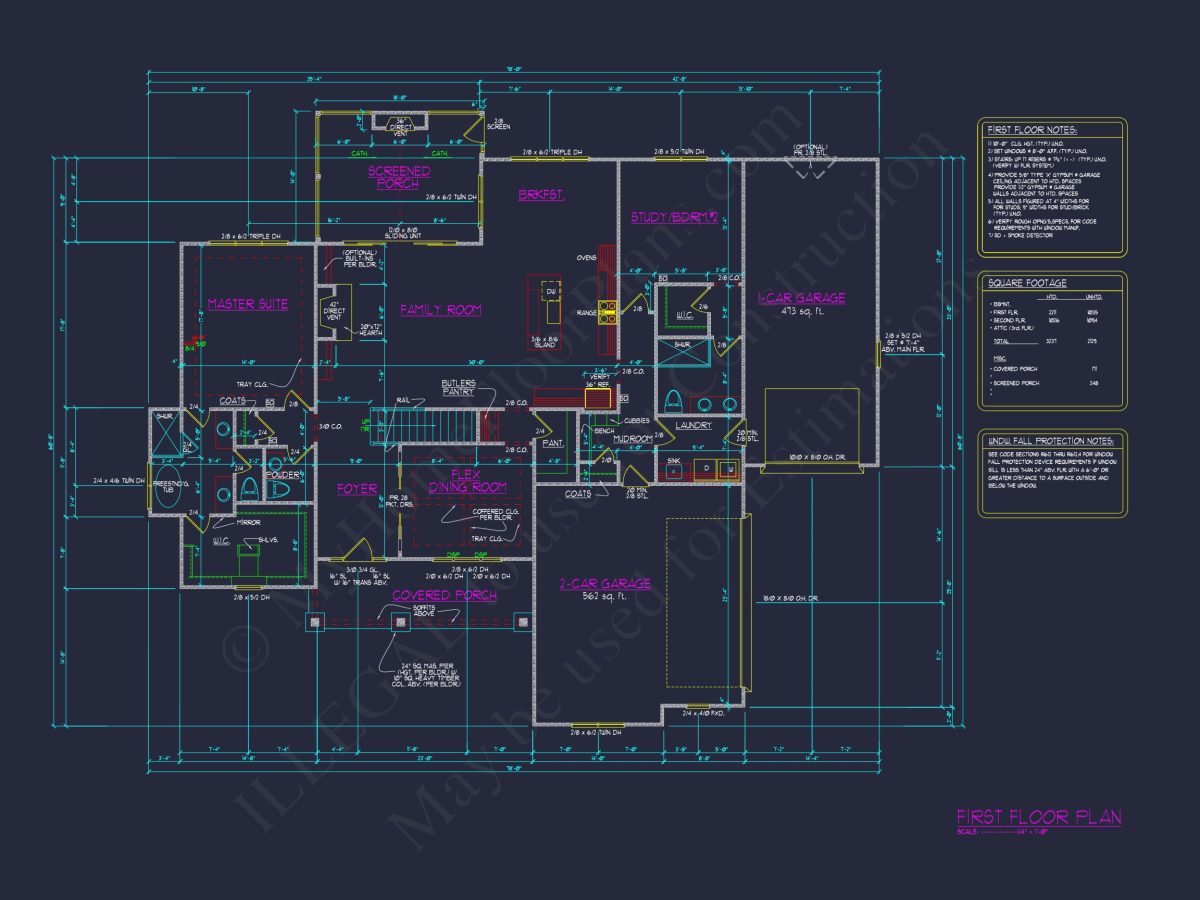 Craftsman house Plan with Detailed Floor Blueprint Designs