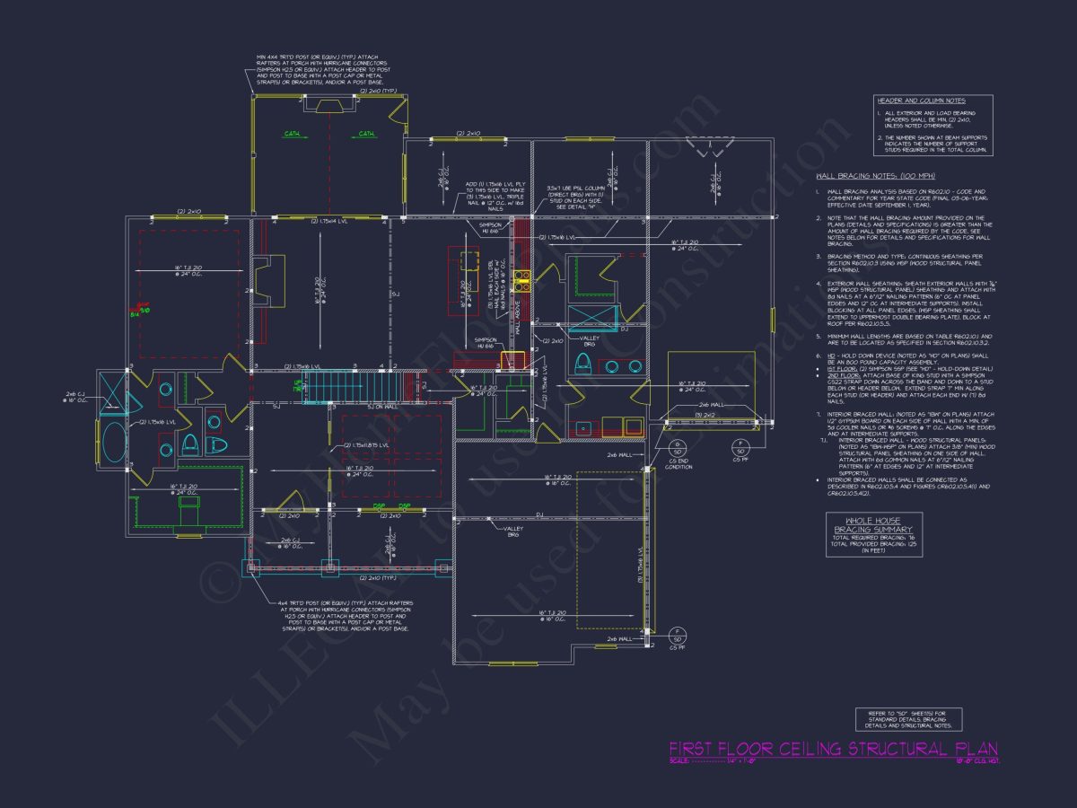 Craftsman house Plan with Detailed Floor Blueprint Designs