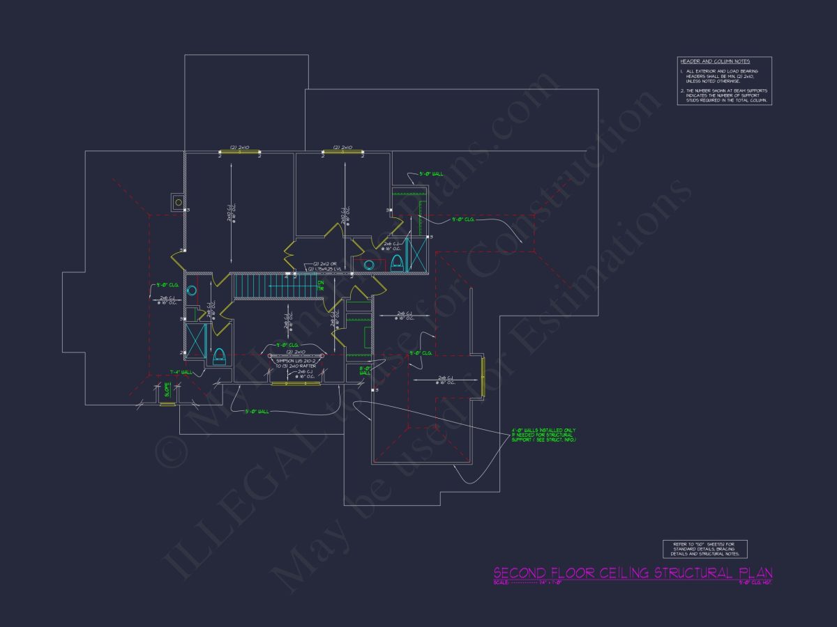 Craftsman house Plan with Detailed Floor Blueprint Designs