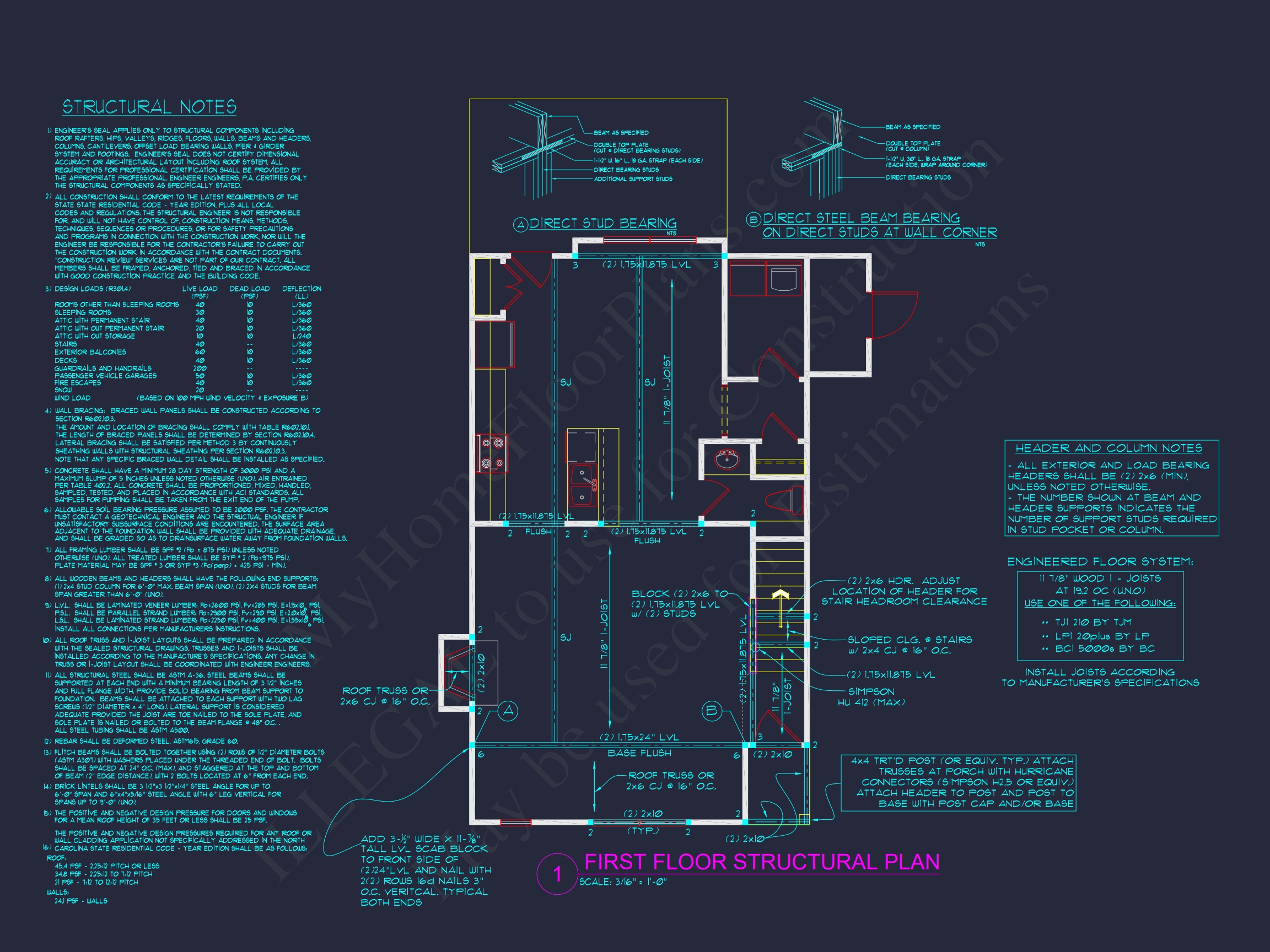 Craftsman Home Plan with Detailed Floor Blueprint and Open Designs